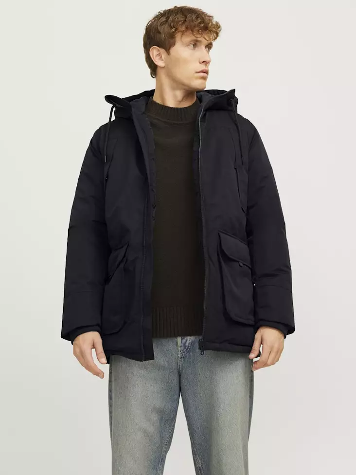 Jack&Jones men's parka coat Construct black - Men's jackets - 137465 - 1
