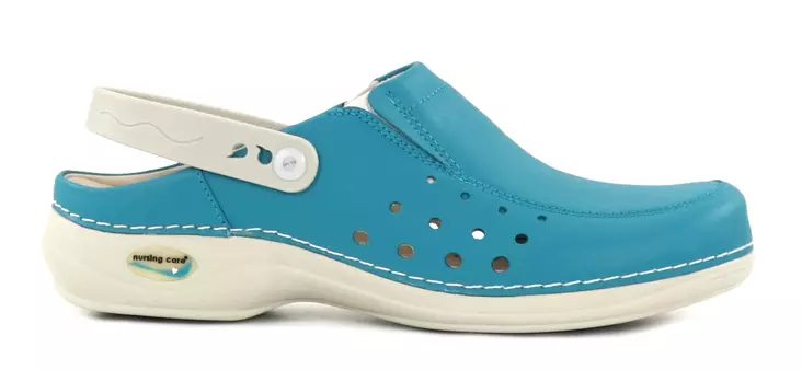 Nursing Care Machine Washable Genuine Leather Work Shoes WG4AP19 Light Blue - Women's work shoes - 120295 - 1
