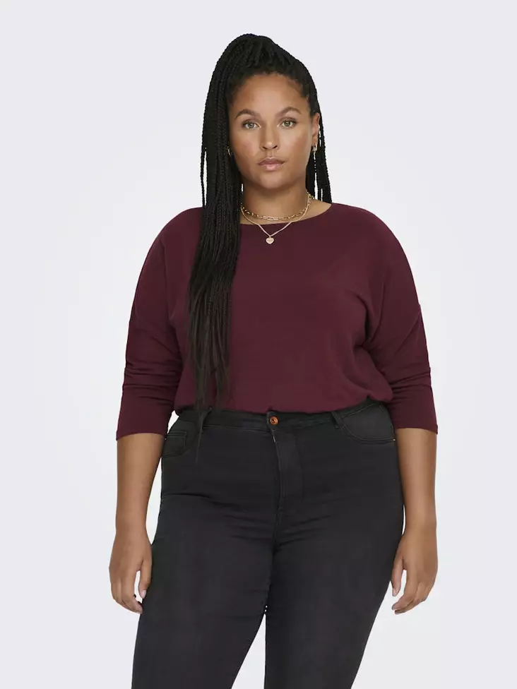 Only Carmakoma Shirt Lamour cabernet - Women's long sleeved shirts - 139025 - 1