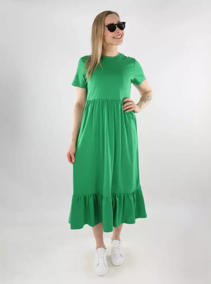 Only organic cotton dress ONLMAY Peplum green bee - Dresses and tunics - 138205 - 1