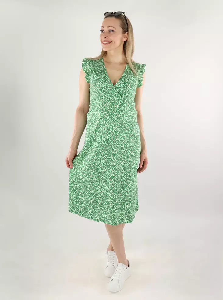Only organic cotton dress Wrap Midi green bee/mia ditsy - Dresses and tunics - 138125 - 1