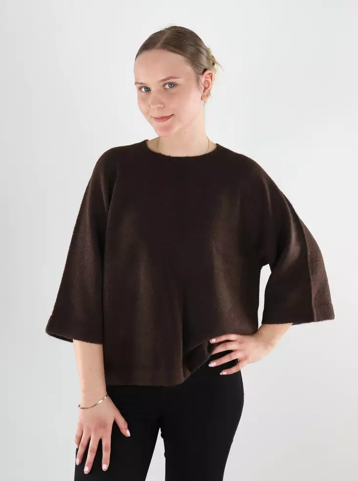 Only women's sweater Pullover 3/4 coffee bean - Women's knitwear - 140095 - 1