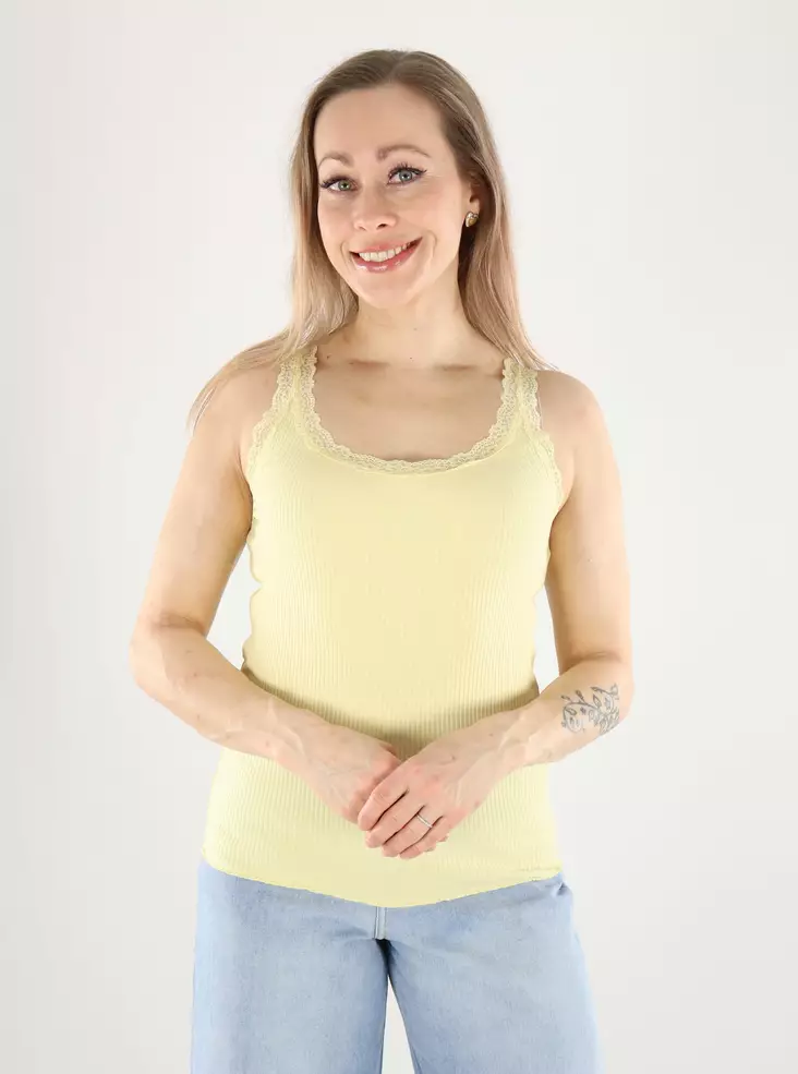 Only ribbed top tank double cream - Women's tank tops - 140885 - 1