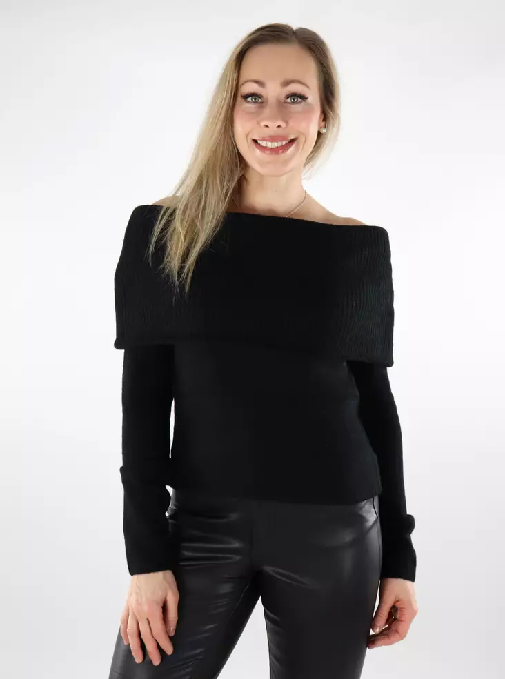 Pieces women's sweater Off Shoulder black - Women's knitwear - 137435 - 1