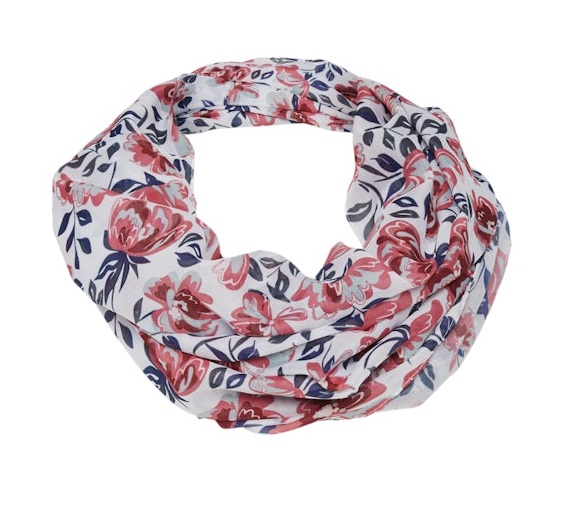 Pieces Tube scarf bright white/flower sty - Women's scarfs - 137005 - 1