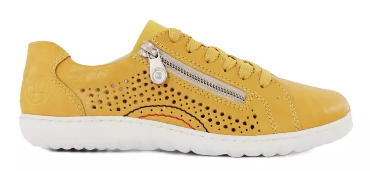 Rieker Women's Genuine Leather Barefoot Shoes 52824-68 Yellow - Barefoot shoes - 138155 - 1