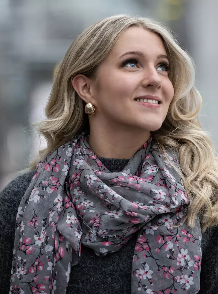 Veniz floral scarf 62671 grey - Women's scarfs - 138325 - 1