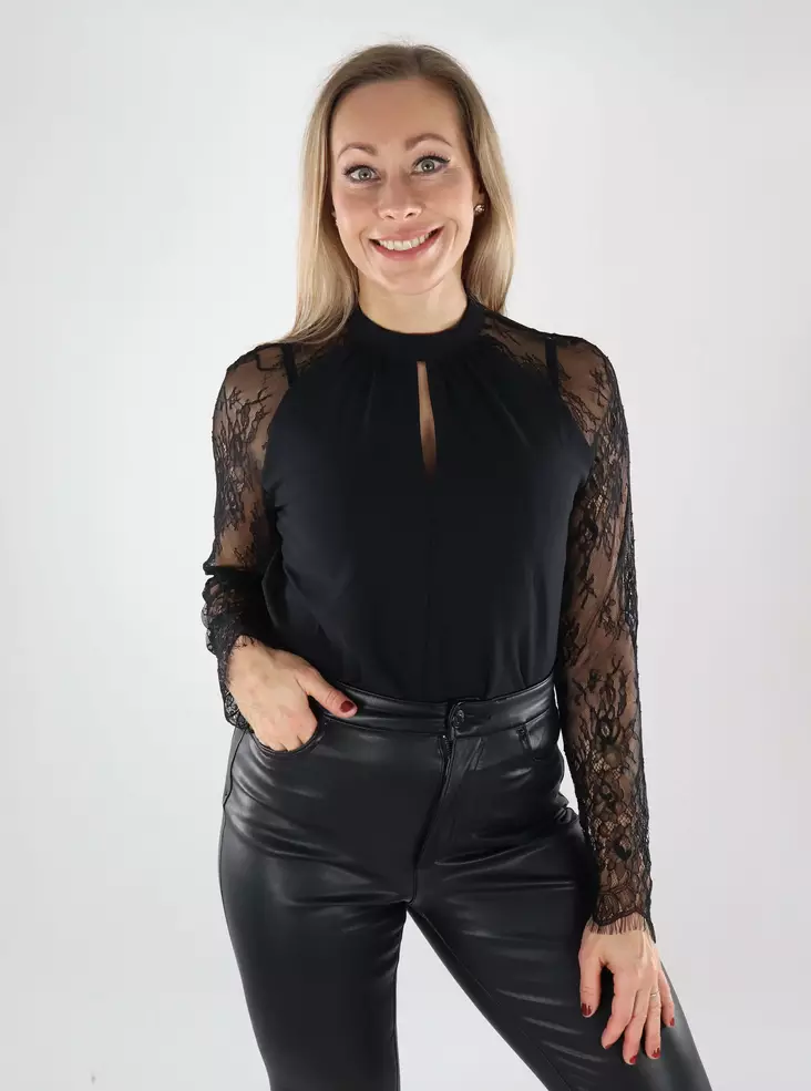 Vero Moda women's lace shirt Lace black - Women's long sleeved shirts - 139325 - 1