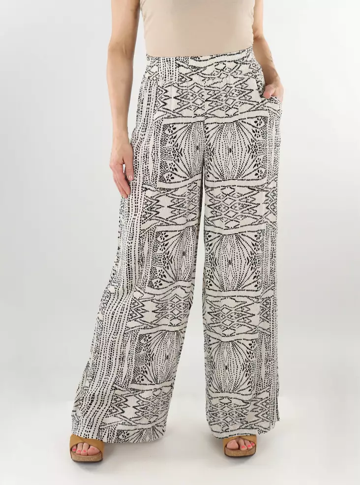 Vero Moda casual trousers VMMENNY Wide oatmeal/tenna - Women's trousers - 138455 - 1