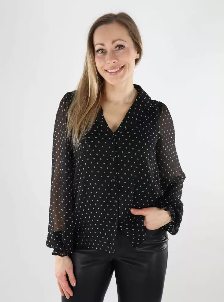 Vila women's shirt Shirt black/white dots - Women's shirts and blouses - 140045 - 1