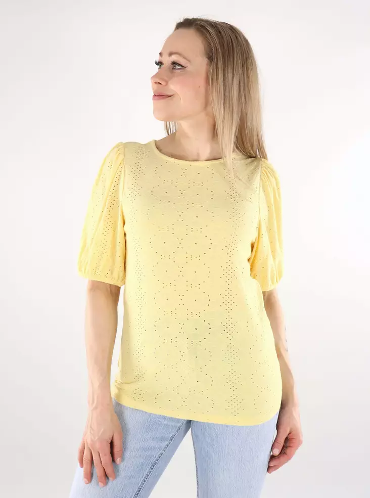 Vila women's t-shirt O-Neck pale banana - Women's T-shirts - 138245 - 1