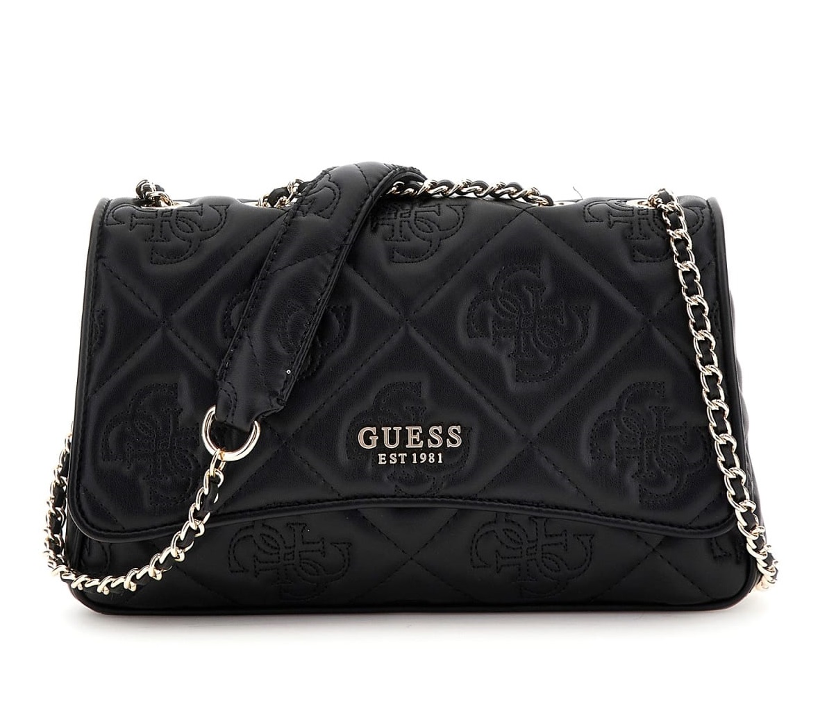 GUESS Marieke Camera Bag – Schwarze Umhängetasche, 20x13x7 Cm, Aus Polyurethan