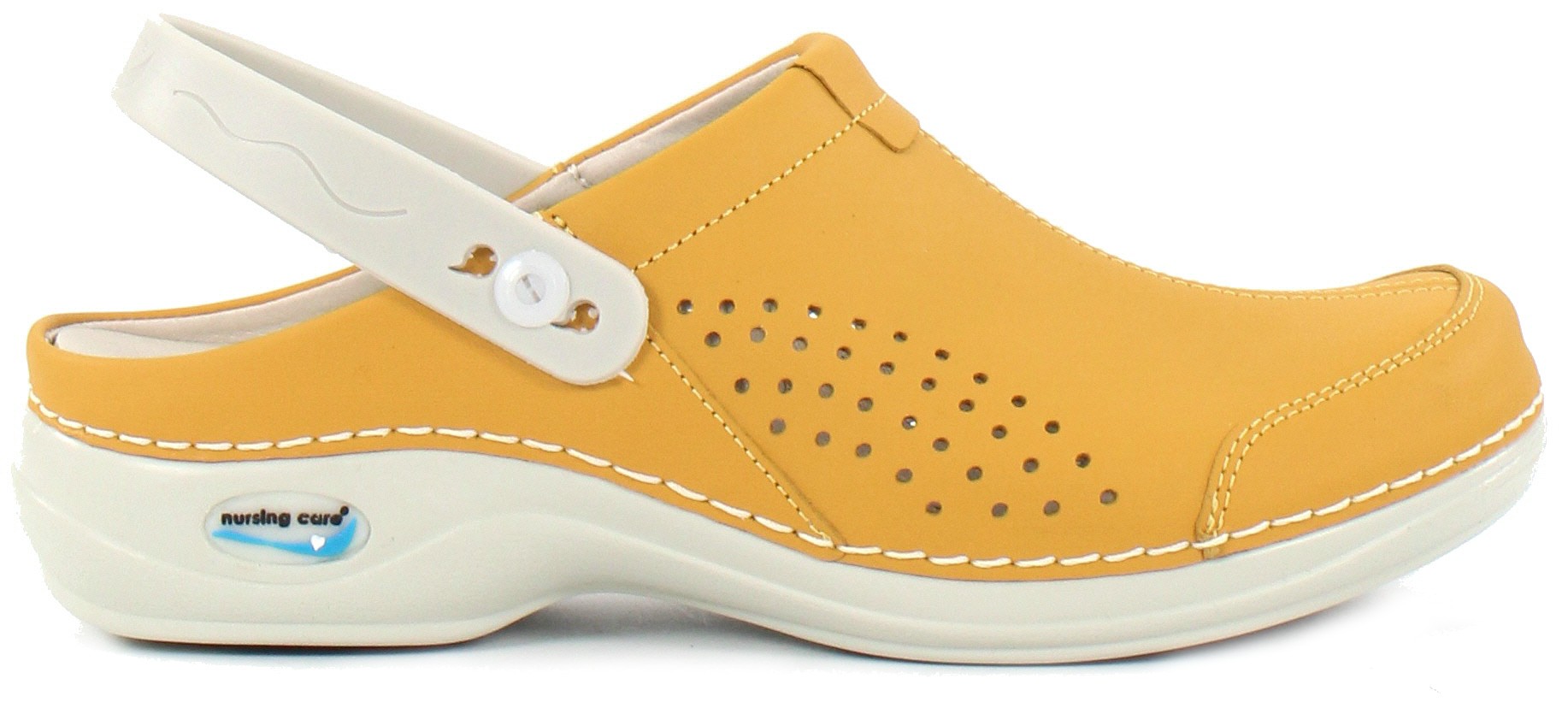 Nursing Care Machine Washable Work Shoes leather, Yellow