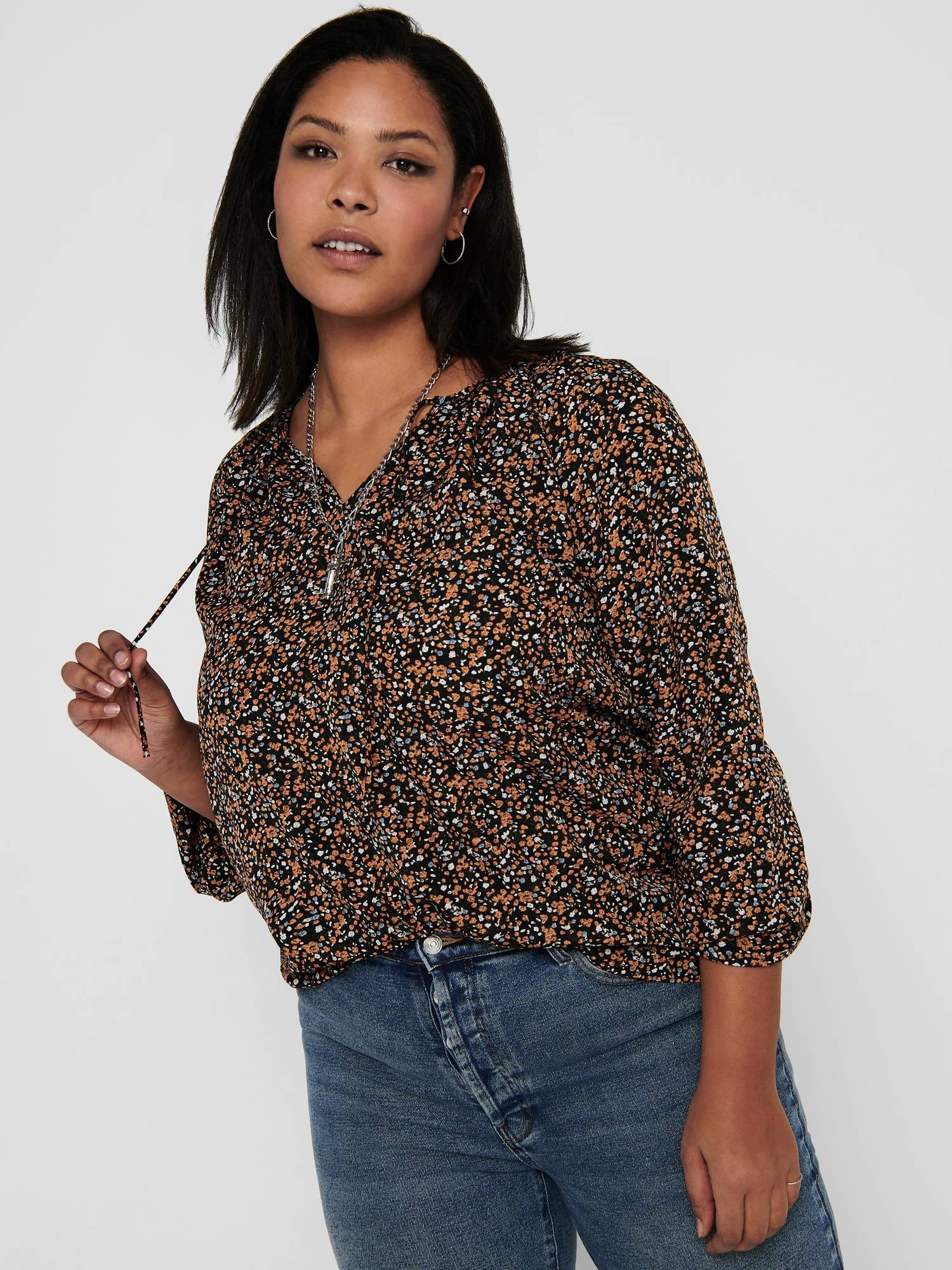 Only Carmakoma Merielle shirt blacl/creme main image 1