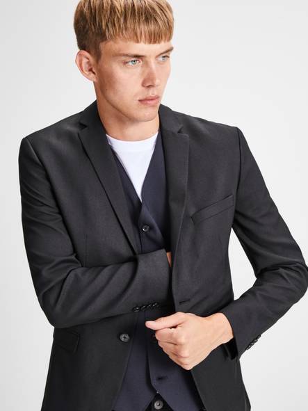 Jack & Jones Men's stretchy Blazer Slim fit Solaris, Black - Men's suits - 123406 - 2