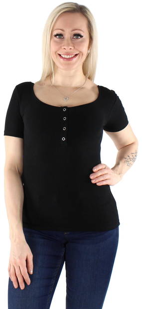 Pieces Women's ribb T-Shirt Kitte, black, white - Women's T-shirts - 125516 - 1