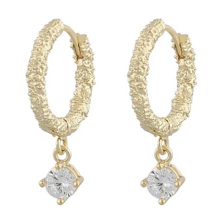 Snö of Sweden Earrings Palma ring gold/clear - Earrings - 133036 - 1