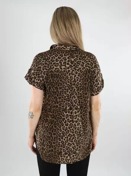 Vero Moda women's t-shirt silvermink/leopard - Women's T-shirts - 138436 - 2