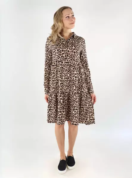 JDY A-line leopard dress pumice stone/leo - Dresses and tunics - 138826 - 1