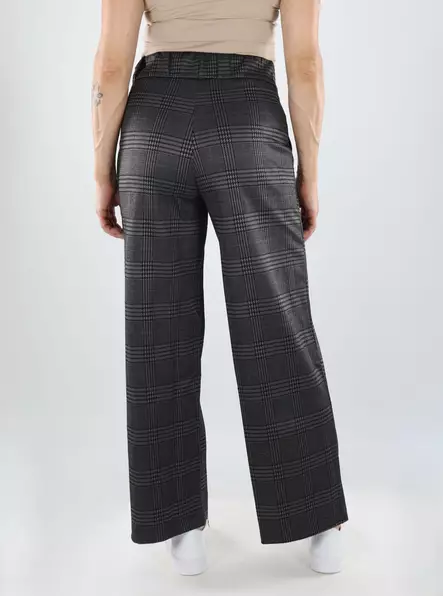 JDY women's trousers Check granite gray/dark check - Women's trousers - 139086 - 2