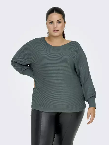 Only Carmakoma Sweater New Adaline balsam green - Women's knitwear - 139126 - 2