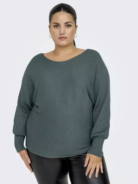 Only Carmakoma Sweater New Adaline balsam green - Women's knitwear - 139126 - 1