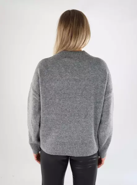 Vero Moda women's sweater VMBOOM Text Pullover medium grey - Women's knitwear - 139276 - 2
