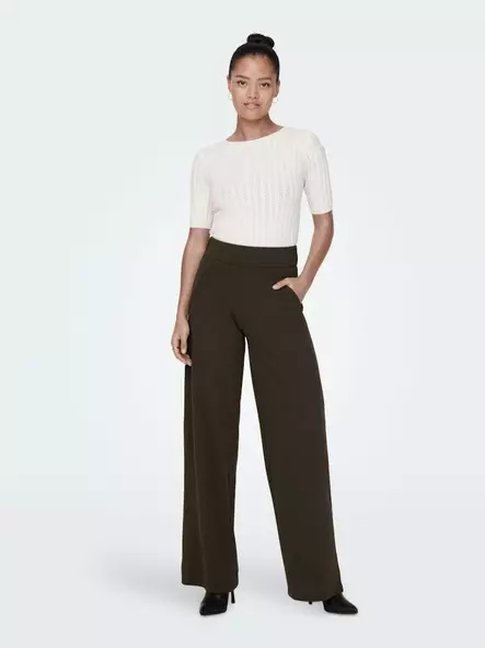JDY wide leg pants JDYLOUISVILLE chocolate torte - Women's trousers - 139996 - 2