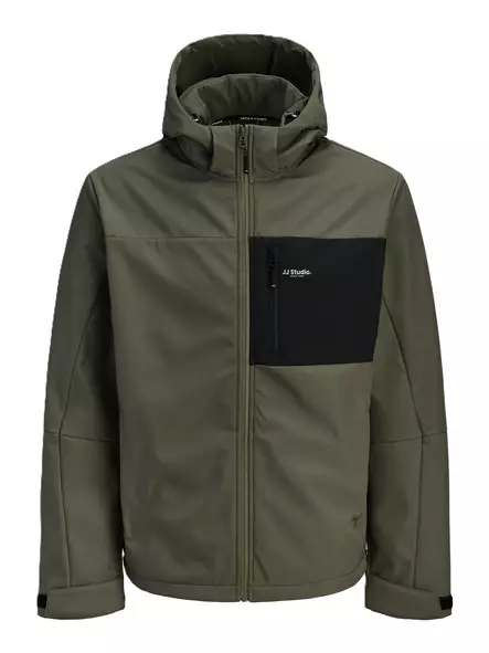 Jack&Jones men's softshell jacket JJNORTH dusty olive - Men's jackets - 140136 - 1