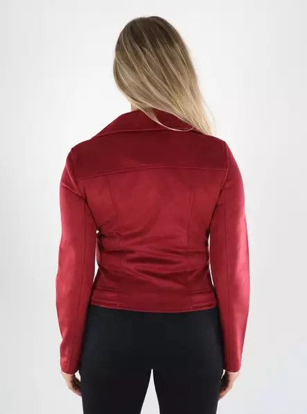Vero Moda jacket SHORT FAUX SUEDE biking red - Women's light jackets - 141386 - 2