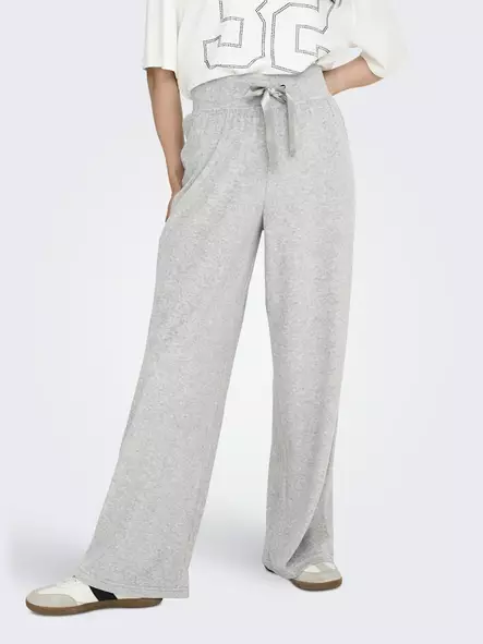 JDY women's velour trousers Velvet light grey - Women's trousers - 139966 - 1