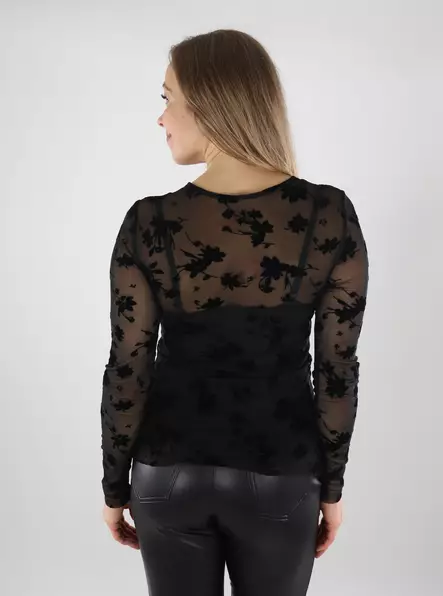 Only women's shirt Mix Flocked black/flock flow - Women's long sleeved shirts - 139976 - 2