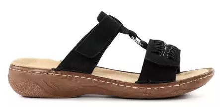 Rieker women's genuine leather mules V2839-00 black - Rieker mules - 138166 - 1