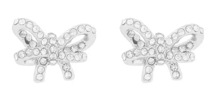 Snö of Sweden Earrings Ribbon silver/clear - Earrings - 140026 - 1