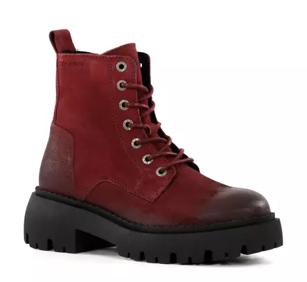 Ten Points women's leather ankle boots 60518 Pandora Chunky dark red - Women's ankle boots - 136886 - 2