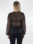 JDY Shirt v-neck black/silver - Women's long sleeved shirts - 134646 - 2
