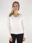 Vila Shirt V-neck cloud dancer - Women's long sleeved shirts - 135066 - 1