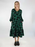 Vero Moda women's dress 7/8 V-Neck dark green/dagny - Dresses and tunics - 136996 - 2