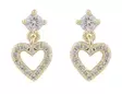 Snö of Sweden Earrings Nisi heart gold/clear - Earrings - 138636 - 1