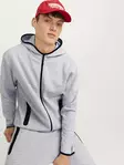 Jack&Jones men's zip hoodie JCOFUSION Sweat Zip light grey melange - Men's jackets - 138886 - 4
