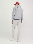 Jack&Jones men's zip hoodie JCOFUSION Sweat Zip light grey melange - Men's jackets - 138886 - 2