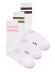 JJXX Socks basic tennis 3-pack white/winetas - Women's socks and tights - 141396 - 1