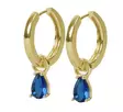 Snö of Sweden Earrings Trinity drop pendant ring gold/denim - Earrings - 141606 - 1
