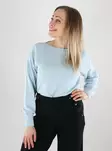 JDY women's cotton sweater Boatneck cashmere blue - Women's knitwear - 140176 - 1
