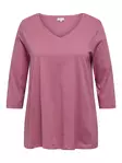 Only Carmakoma women's plus size shirt 3/4 A-Shape heather rose - Women's long sleeved shirts - 137776 - 1