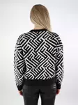Only women's patterned sweater O-Neck black/cloud dancer - Women's knitwear - 137146 - 2
