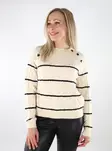 Vero Moda women's striped sweater Raglan birch/w.black - Women's knitwear - 136846 - 1