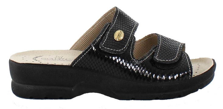 Goldenfit Mules 714 high-gloss black - Women's work shoes - 126756 - 1