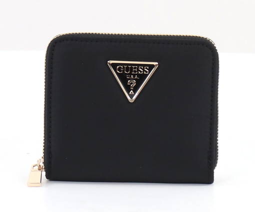 black leather guess wallet