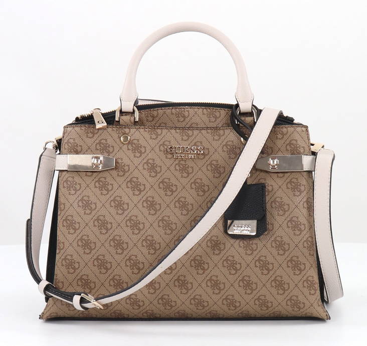 Guess Shoulder Bag Zadie logo latte/black - Handbags - 130756 - 1